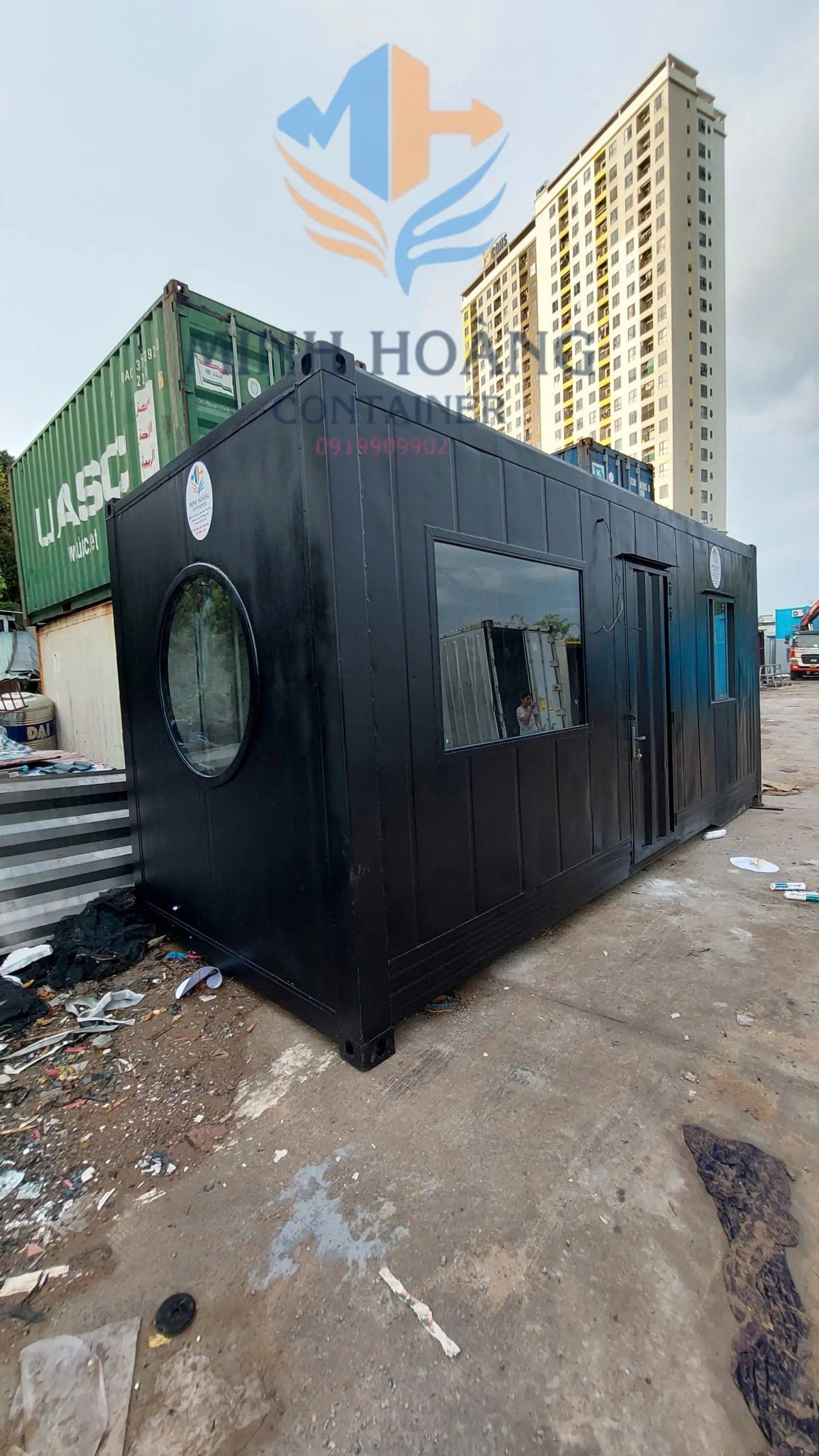 Container Văn Phòng 20 Feet Đen Hiện Đại